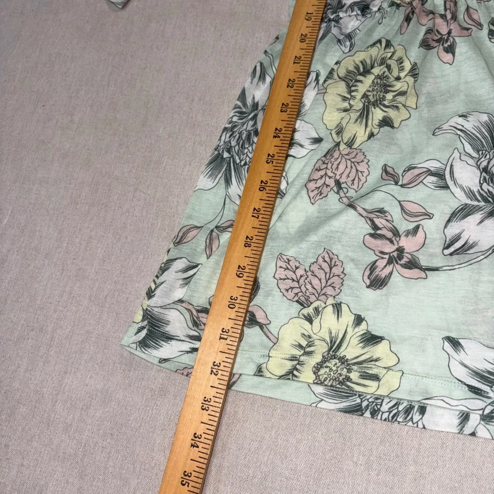 Prana Floral Keoki Tunic Top Swim Cover Up Sage Green 3/4 Sleeve Size Small